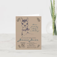 Elegante Llama Girl Babydusche Rustikal