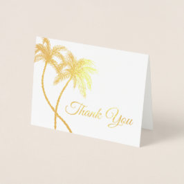 Elegante Logo Palm Trees Gold Foil Vielen Dank Kar Folienkarte