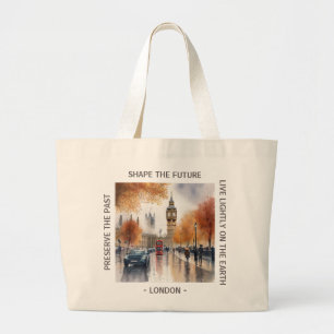 Elegante London-Herbstszene-Tragetasche Jumbo Stoffbeutel