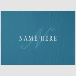 Elegante Looking Monogram | Meerblau Seidenpapier