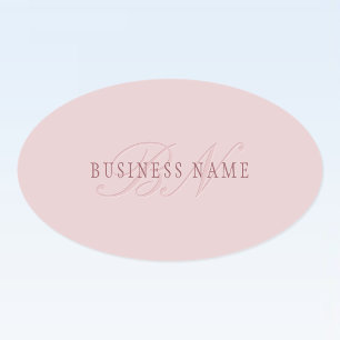 Elegante Looking Monogram   Rotgold Ovaler Aufkleber