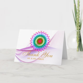 Elegante Lotos-Blume danken Ihnen Mandala-Goldrosa Dankeskarte