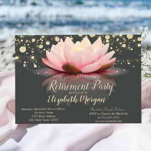 Elegante Lotos-Lichterkette Punkte Rentnerparty Einladung