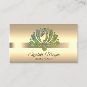 Elegante Lotosblumen-Schminke mit Glitter Visitenkarte