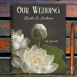 Elegante Lotus Blume Hochzeitsplanung Notizbuch