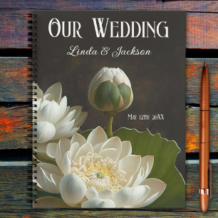 Elegante Lotus Blume Hochzeitsplanung Notizbuch