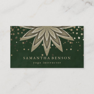 Elegante Lotus Blume Logo Yoga Confetti Visitenkarte