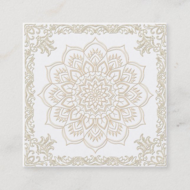 Elegante Lotus Blume Logo Yoga Quadratische Visitenkarte (Vorderseite)