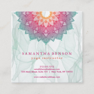 Elegante Lotus Blume Logo Yoga Quadratische Visitenkarte