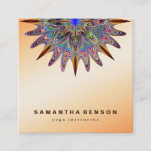 Elegante Lotus Blume Logo Yoga Quadratische Visitenkarte