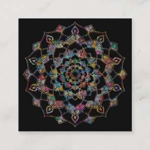 Elegante Lotus Blume Logo Yoga Quadratische Visitenkarte