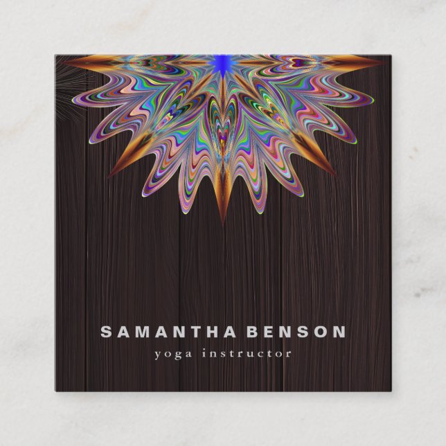 Elegante Lotus Blume Logo Yoga Quadratische Visitenkarte (Vorderseite)