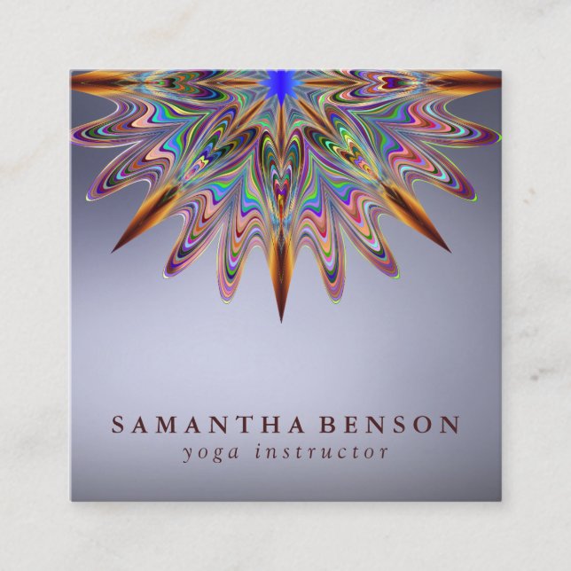 Elegante Lotus Blume Logo Yoga Quadratische Visitenkarte (Vorderseite)