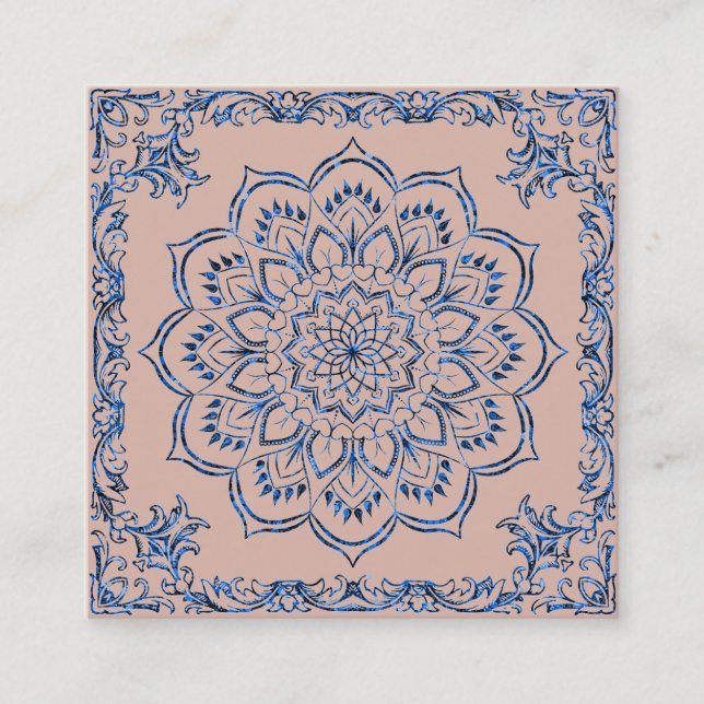 Elegante Lotus Blume Logo Yoga Quadratische Visitenkarte (Vorderseite)