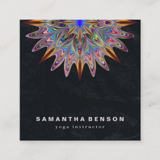 Elegante Lotus Blume Logo Yoga Quadratische Visitenkarte (Vorderseite)