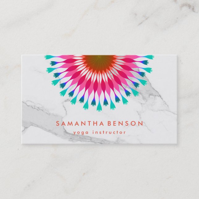 Elegante Lotus Blume Logo Yoga Visitenkarte (Vorderseite)