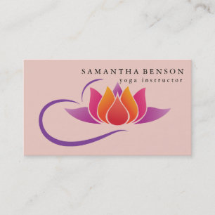 Elegante Lotus Blume Logo Yoga Visitenkarte