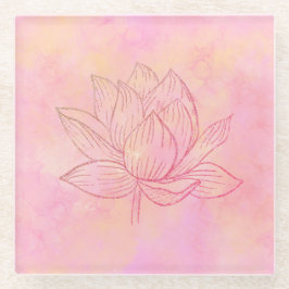 Elegante Lotus Blume Lustration Glasuntersetzer