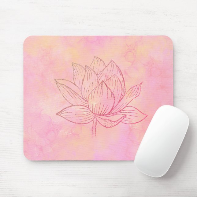 Elegante Lotus Blume Lustration Mousepad (Mit Mouse)
