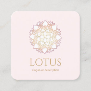 Elegante Lotus Blume Mandala Business Card Quadratische Visitenkarte