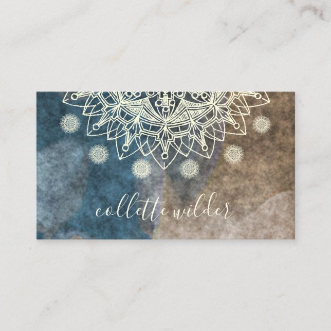 Elegante Lotus Blume Mandala Business Card Visitenkarte (Vorderseite)