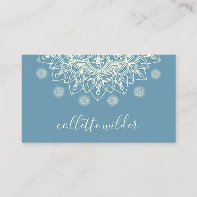 Elegante Lotus Blume Mandala Business Card Visitenkarte (Vorderseite)