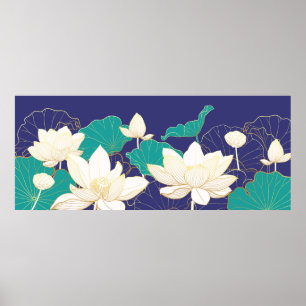 Elegante Lotus Blume Poster