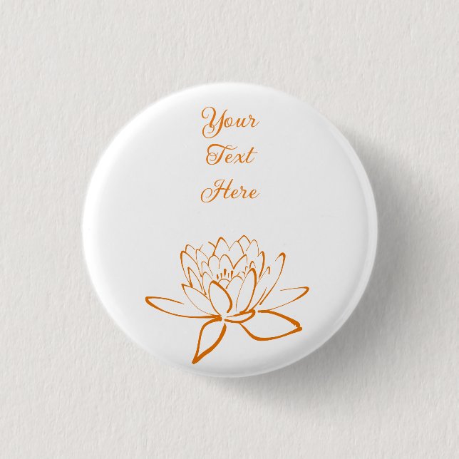 Elegante Lotusblume Custom Button (Vorderseite)