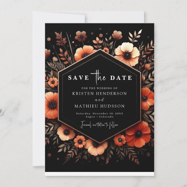 Elegante Lovely Terracotta Wedding Save The Date (Vorderseite)
