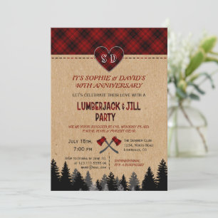 Elegante LumberJack und Jill Hochzeit 40. Hochzeit Einladung