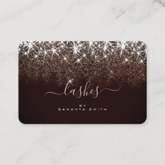 Elegante Luminous Rose Gold Glitzer Lashes Artist Visitenkarte