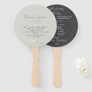 Elegante Lunaria Hochzeitsprogramm Handfans Fächer