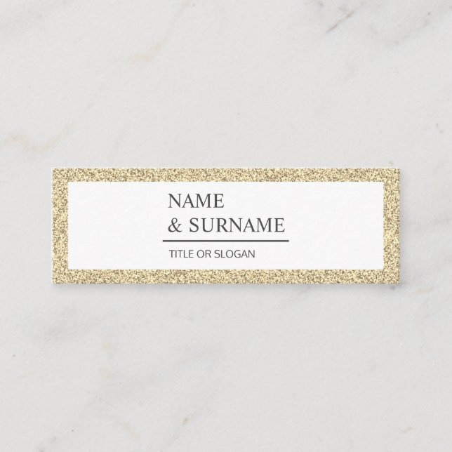 Elegante Luxe GlitterGold Social Mini Business Car Visitenkarte (Vorderseite)
