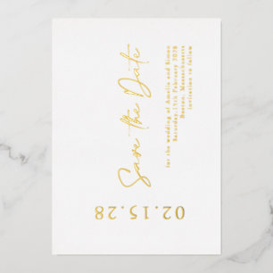 Elegante Luxe Real Golden Foil Save the Date Foil Folieneinladung