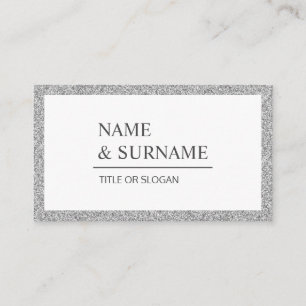 Elegante Luxe Silver Glitzer Social Business Card Visitenkarte