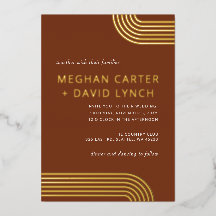 Elegante Luxe Terracotta Arched Gold Wedding Foil