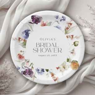 Elegante luxuriöse Blumen-Brautparty Pappteller