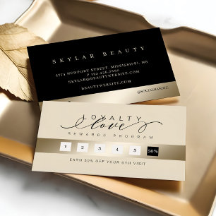 Elegante, luxuriöse Gold Black Loyalty Liebe Prämi Treuekarte