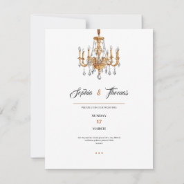 Elegante luxuriöse goldene klassische Hochzeitsein Einladung
