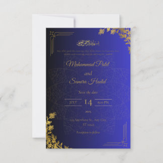Elegante luxuriöse islamische Hochzeits-Einladung Dankeskarte