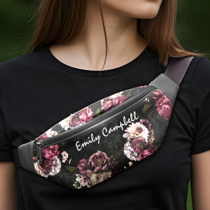 Elegante Luxuriöse Melancholische Weiße Rosen-Blüt Bauchtasche