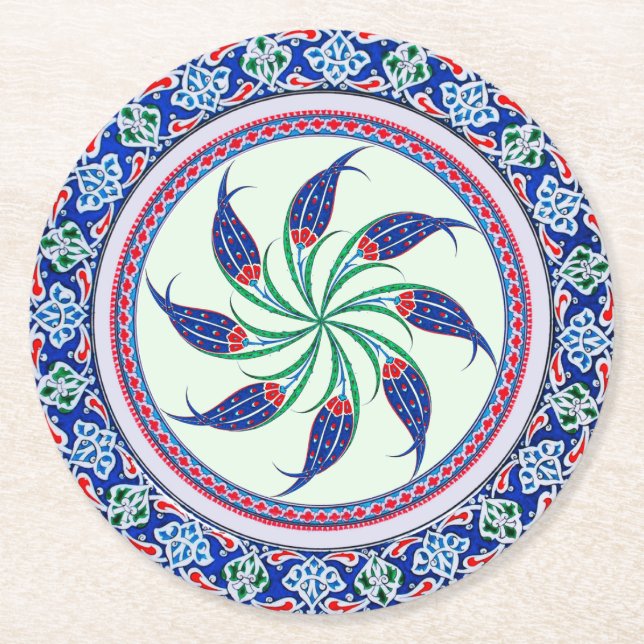 Elegante Luxuriöse Paper-Untersetzer Runder Pappuntersetzer (Vorderseite)