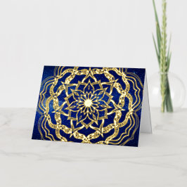 Elegante Luxury Gold & Navy Blue Mandala Reiki Yog