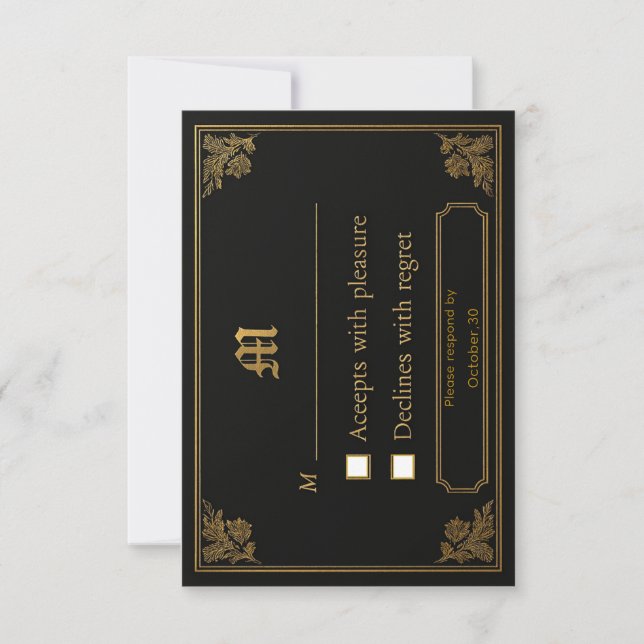 Elegante Luxury RSVP Card (Vorderseite)