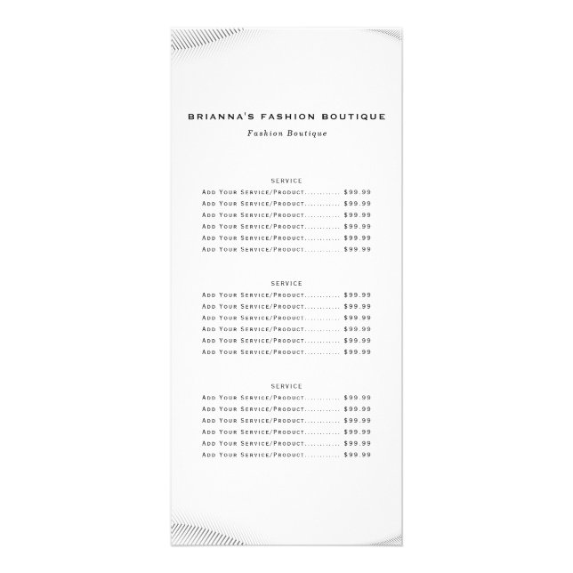 Elegante Luxus Boutique Weißes Gold Business Werbekarte (Vorne)