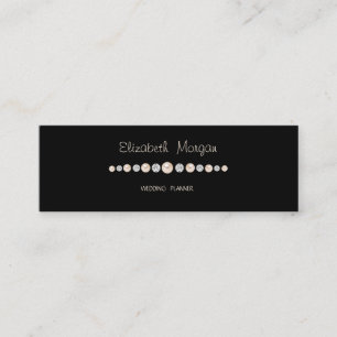 Elegante Luxus Einfach Schwarz, Diamanten, Perlen Mini Visitenkarte