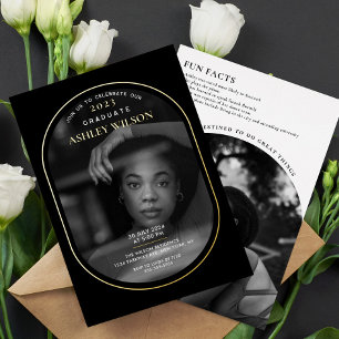 Elegante Luxus-Foto-Abschlussfeier Folieneinladung