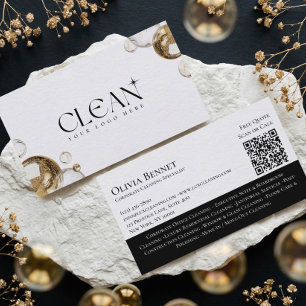 Elegante Luxus-Hausreinigung Professioneller QR-Co Visitenkarte