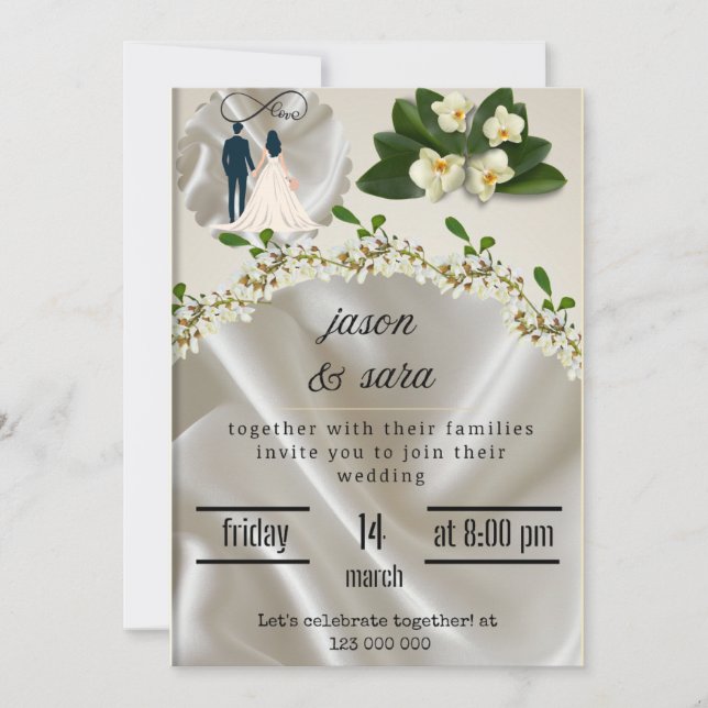 Elegante Luxus Hochzeitseinladung | Editable Templ Save The Date (Vorderseite)