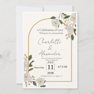 Elegante Luxus-Hochzeitseinladungsvorlage | Edita Einladung